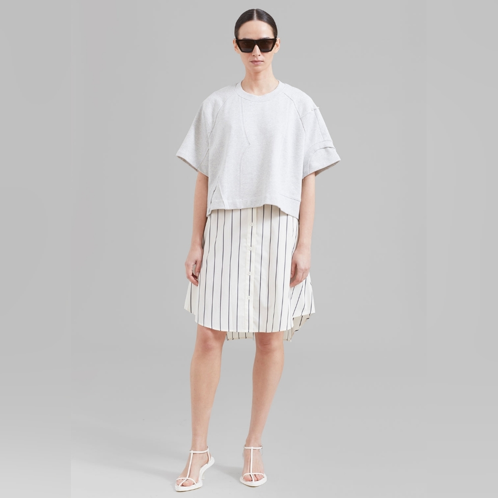 3.1 PHILLIP LIM PATCHED SWEATSHIRT COMBO DRESS